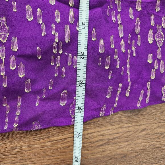 Lilly Pilitzer Idina Silk Top M Purple Party Resortwear Metallic Shimmer - Picture 7 of 7
